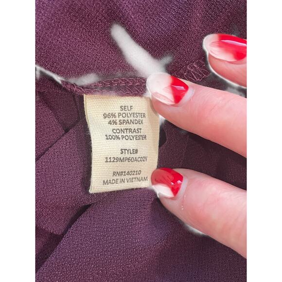 Joie de Vivre Purple Top – Sheer Sleeves, Crew Neck, Plus 2X – EUC - Picture 5 of 5